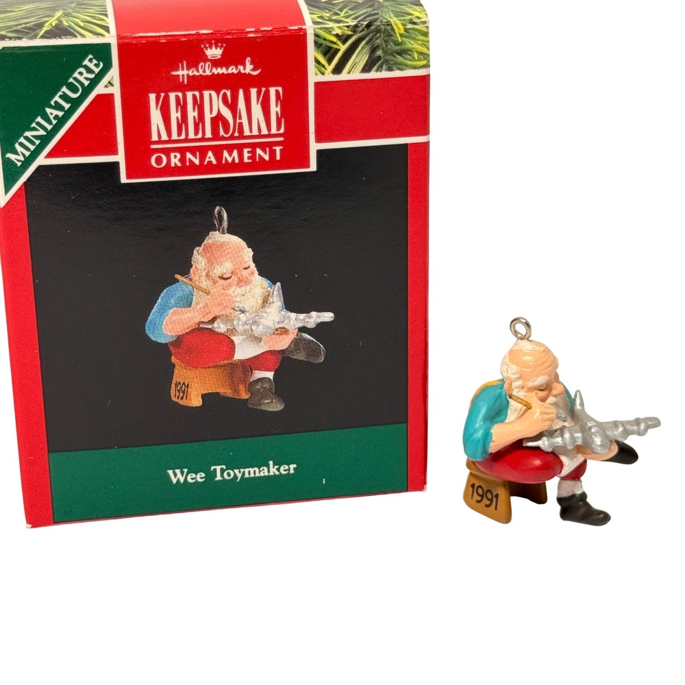 Hallmark Keepsake Ornament‎ 1991 Wee Toymaker Miniature Santa Claus Vintage